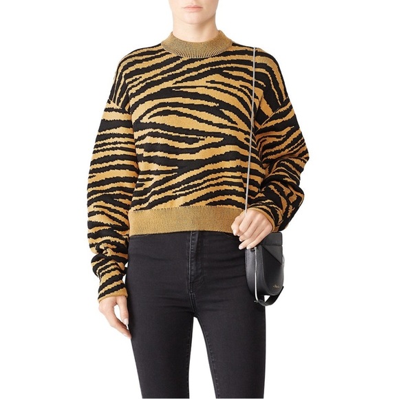 Proenza Schouler Tiger Stripes Knit Cropped Cut Sweater - Picture 1 of 11